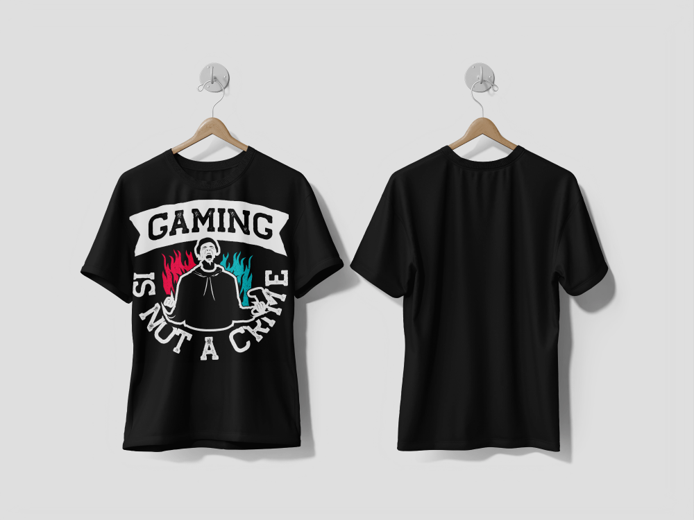 NEXT PRINT Game t-shirt design illustration and gamer life words Design t-shirt - Next Print