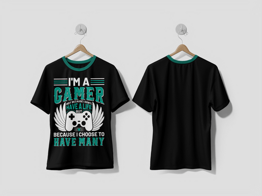 NEXT PRINT Gamer Typography Design T-shirt - Next Print