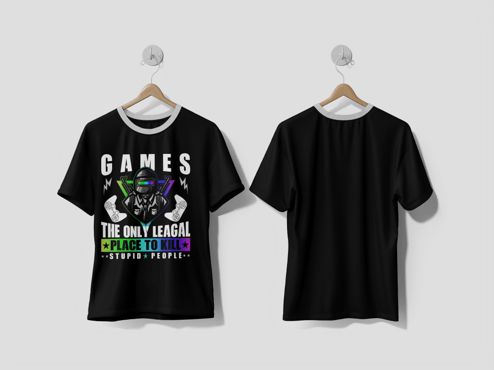 NEXT PRINT Games the only legal place to kill stupid people design t-shirt - Next Print