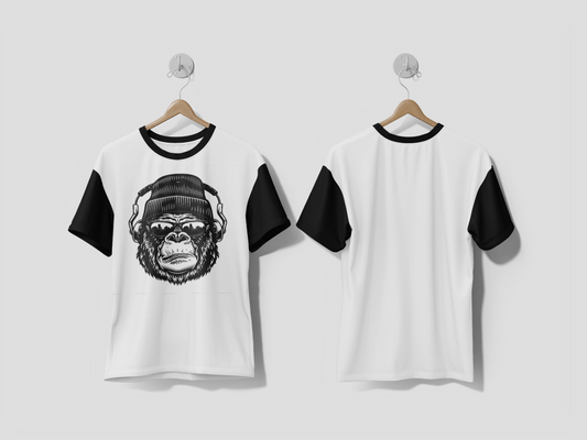 Next Print Gorilla head in monochrome style Design Printed T-shirts - Next Print