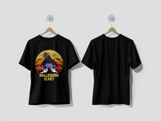 Next Print Halloween Scary with Ghost T-Shirt Design - Next Print