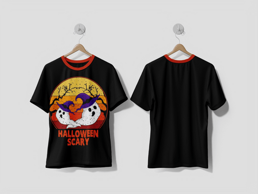 Next Print Halloween Scary with Ghost T Shirt Design Printed t-shirt - Next Print