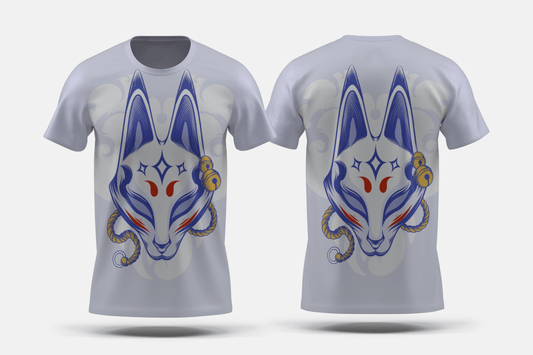 Next Print Hand drawn kitsune mask illustration Printed t-shirt - Next Print