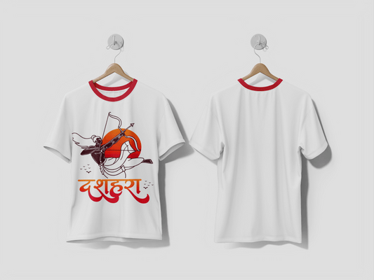 NEXT PRINT Happy Dussehra and Vijyadashmi with lord rama design t-shirt - Next Print