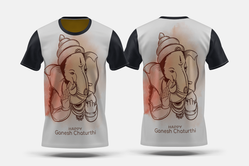 Next Print Happy Ganesh Chaturthi religious Indian festival background design Printed t-shirt - Next Print