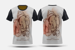 Next Print Happy Ganesh Chaturthi religious Indian festival background design Printed t-shirt - Next Print