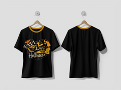 Next Print Happy Halloween t shirt design with Halloween elements or Hand drawn Halloween typography design Printed t-shirt - Next Print