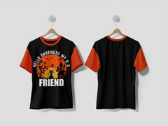 Next Print Hello Darkness My Old Friend... Halloween Cat T-shirt Design Printed t-shirt - Next Print