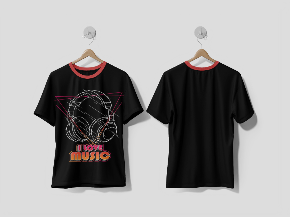 Next Print I love music Illustration for t shirt design Printed T-shirts - Next Print