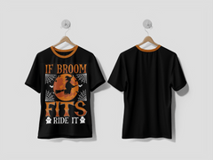 Next Print IF BROOM FITS RIDE IT Design PRINTED T - SHIRT - Next Print