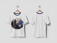 NEXT PRINT Illustration art of wolf colorful in circle design t-shirt - Next Print