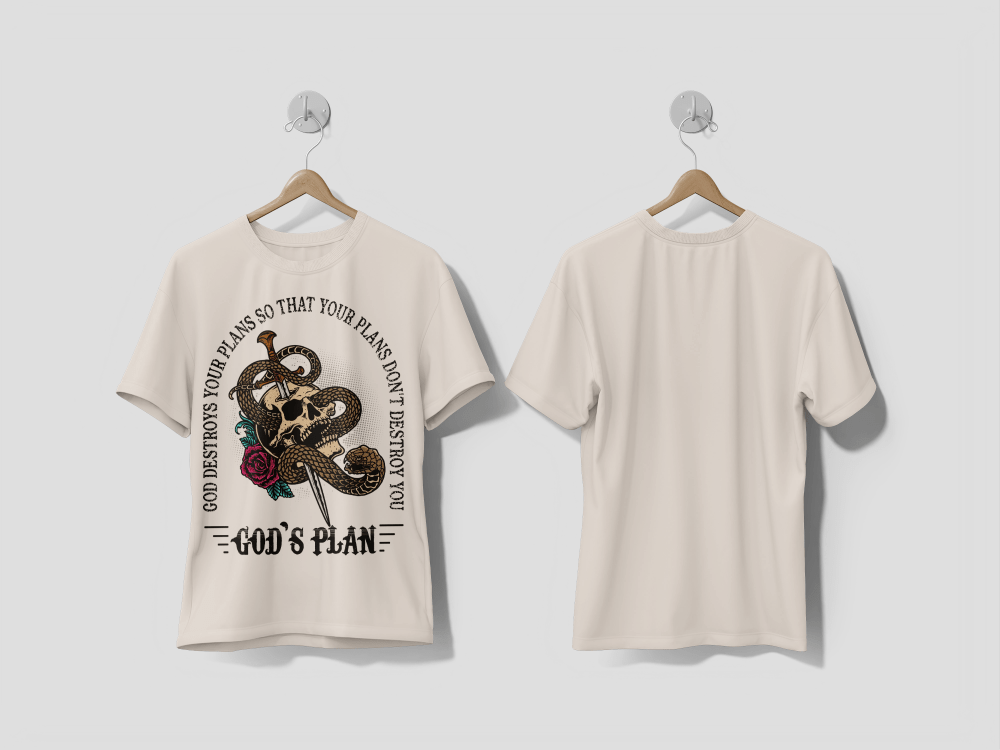 Next Print Illustration vintage skull rose flower with snake printed t-shirt - Next Print