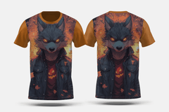 Next Print Ilustración de la escena de Halloween en estilo anime Printed t-shirt - Next Print