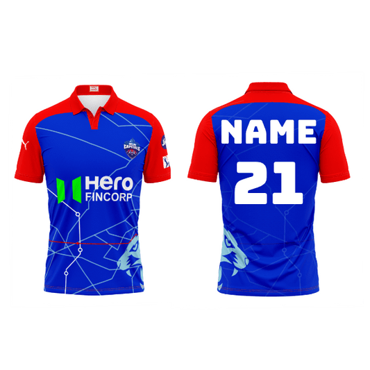 Next Print Ipl Delhi Capitals Printed Polo Collar Jersey - Next Print