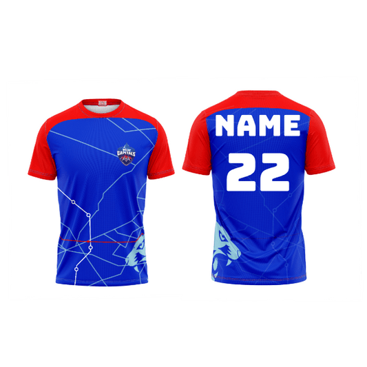 Next Print Ipl Delhi Capitals Printed Round Neck Jersey - Next Print