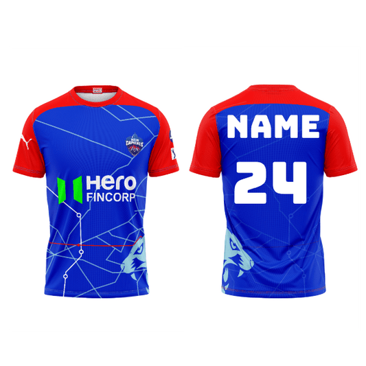 Next Print Ipl Delhi Capitals Printed Round Neck Jersey - Next Print