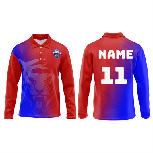 Next Print Ipl Delhi Customisable Polo neck Full Sleeves jersey - Next Print