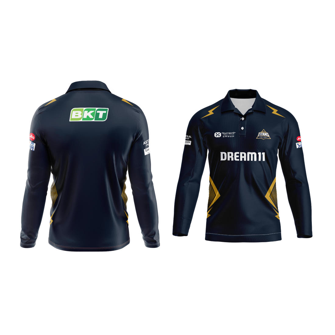 Next Print Ipl Gujrat Polo collar full sleeves jersey - Next Print