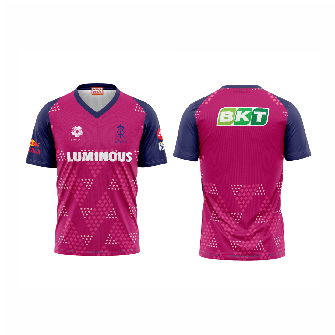 Next Print Ipl Rajasthan Royals Printed V Neck Jersey - Next Print