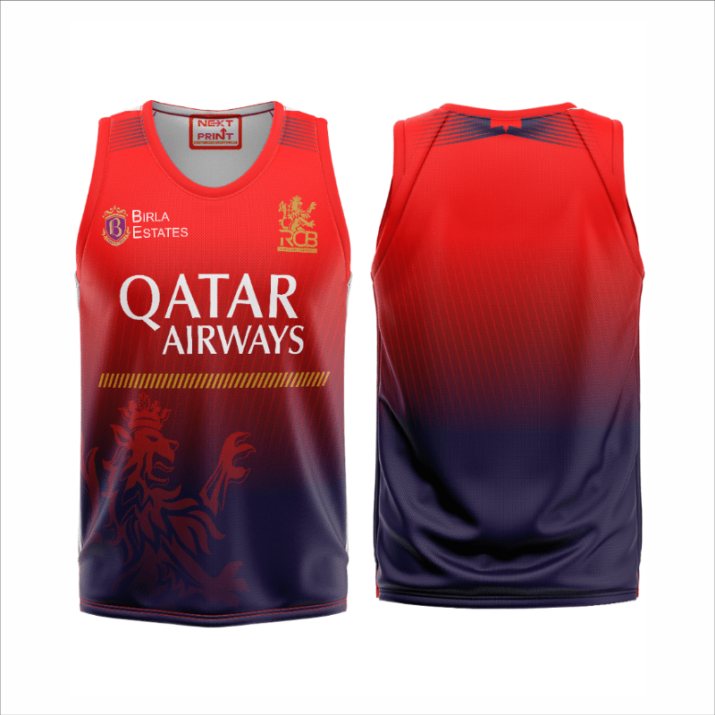 Next Print Ipl Royal Challengers Bengaluru Printed Polo Collar Jersey (Copy) - Next Print