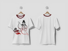 NEXT PRINT Jai shree ram hindi calligraphy with lord rama illustration and bow arrow design t-shirt - Next Print