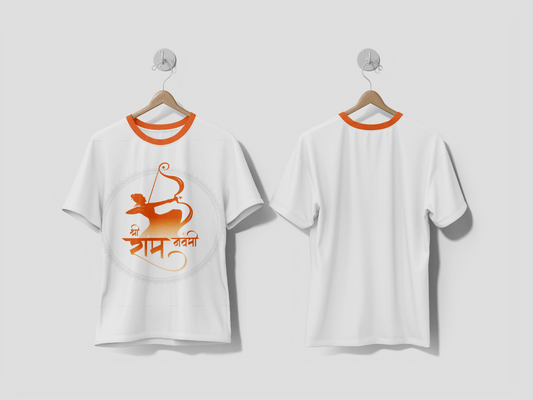 NEXT PRINT Jai shree ram navami celebration background with lord rama silhouette design t-shirt - Next Print