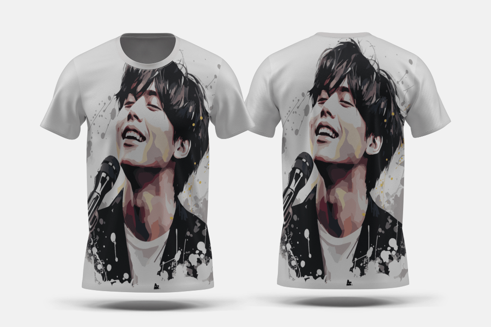 Next Print Jungkook BTS singer performance vector art Printed t-shirt - Next Print