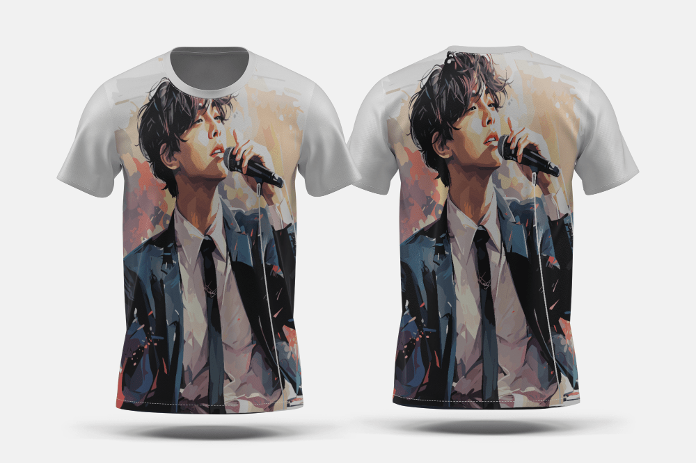 Next Print Jungkook BTS singer performance vector art Printed t-shirt - Next Print