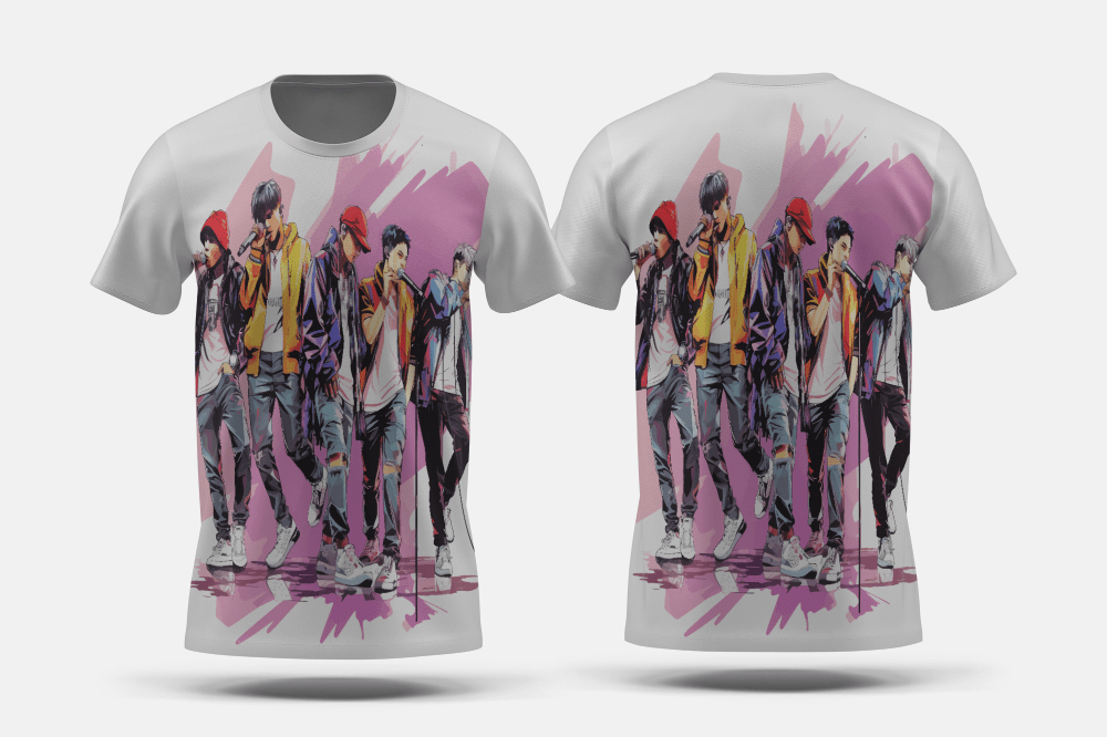 Next Print K - pop cool sticker design vector art Printed t-shirt - Next Print