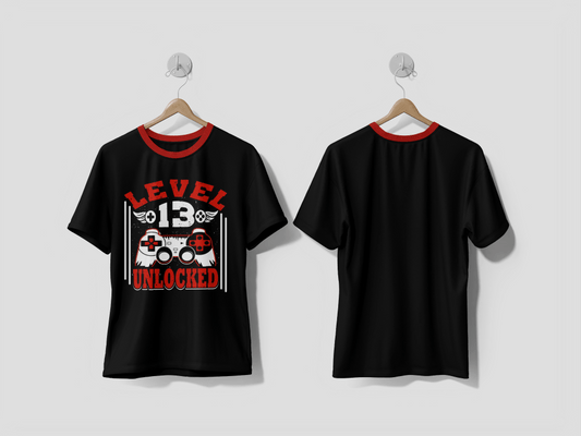 NEXT PRINT Level 13 unlocked Vintage Typography T-shirt Design - Next Print