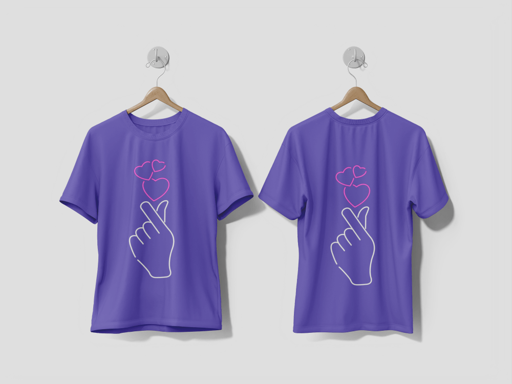 Next Print Love Neon Signs Style Text Vector Printed t-shirt - Next Print