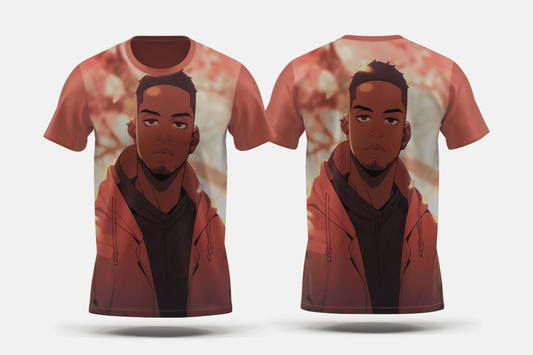 Next Print Medium shot anime style man portrait Printed t-shirt - Next Print