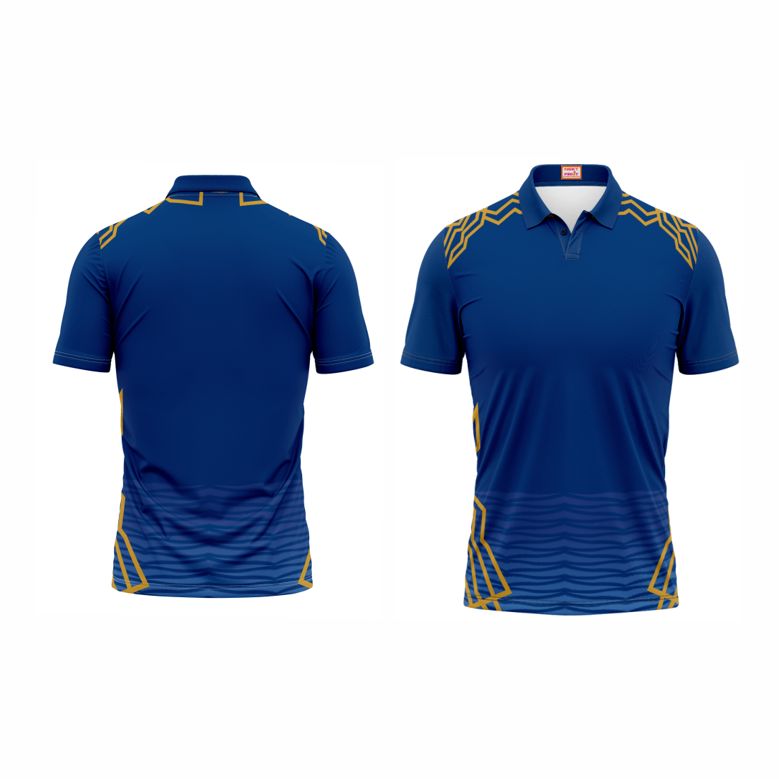 Next Print Mumbai Jersey Printed Polo Collar Jersey - Next Print
