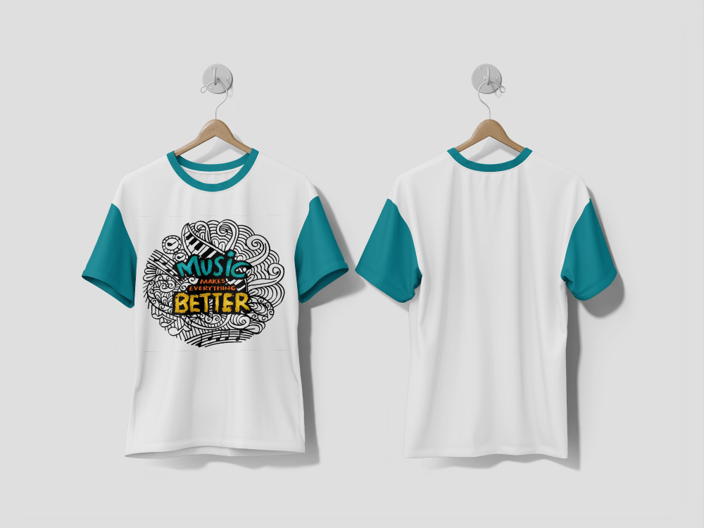 Next Print Music makes everything better Hand lettering Printed t-shirt - Next Print