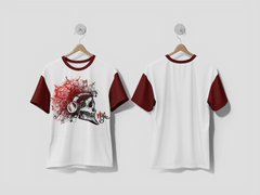 Next Print Music Party Background Skull listens to music Poster design Printed T-shirts - Next Print