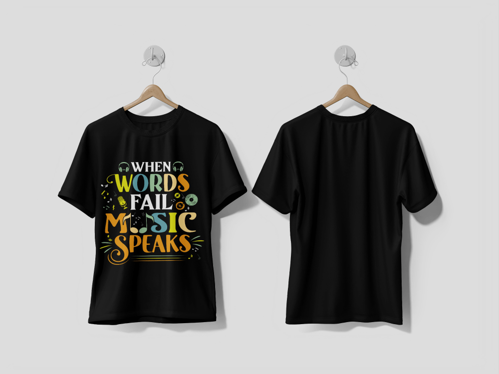Next Print Music typography vector quotes design Printed T-shirts - Next Print