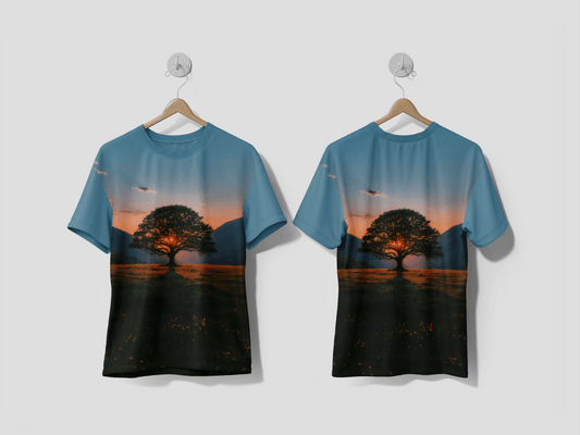 NEXT PRINT Photorealistic view of tree in nature with branches and trunk Design printed t-shirt - Next Print