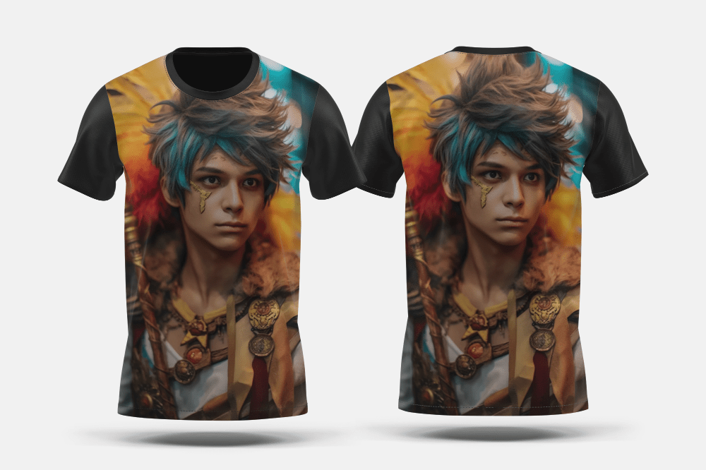 Next Print Portrait of cosplay artist dressed up as anime characters Printed t-shirt - Next Print