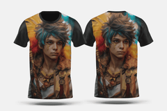 Next Print Portrait of cosplay artist dressed up as anime characters Printed t-shirt - Next Print