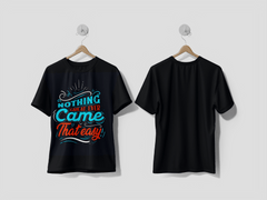 Next Print Positive lettering nothing great ever came that easy background printed t-shirt - Next Print