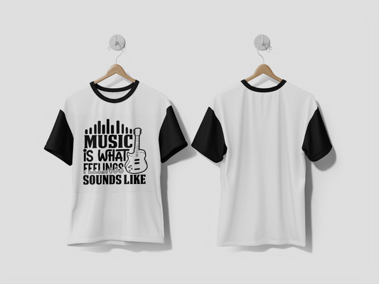 Next Print R Music is what feelings sounds like design Printed T-shirts - Next Print