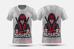 Next Print Red Haired Bushido Ronin Samurai Mascot Illustration Printed t-shirt - Next Print