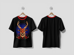 NEXT PRINT Reindeer christmas illustration premium vector Printed t-shirt - Next Print