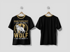 NEXT PRINT Roam Fearlessly like The Lone Wolf In The Night colorful Graphic T-Shirt - Next Print