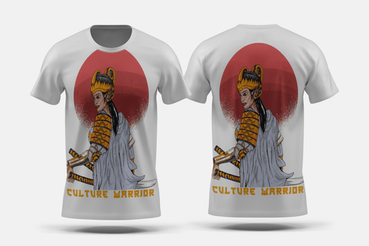 Next Print Samurai Girl Warrior Vector Image Printed t-shirt - Next Print