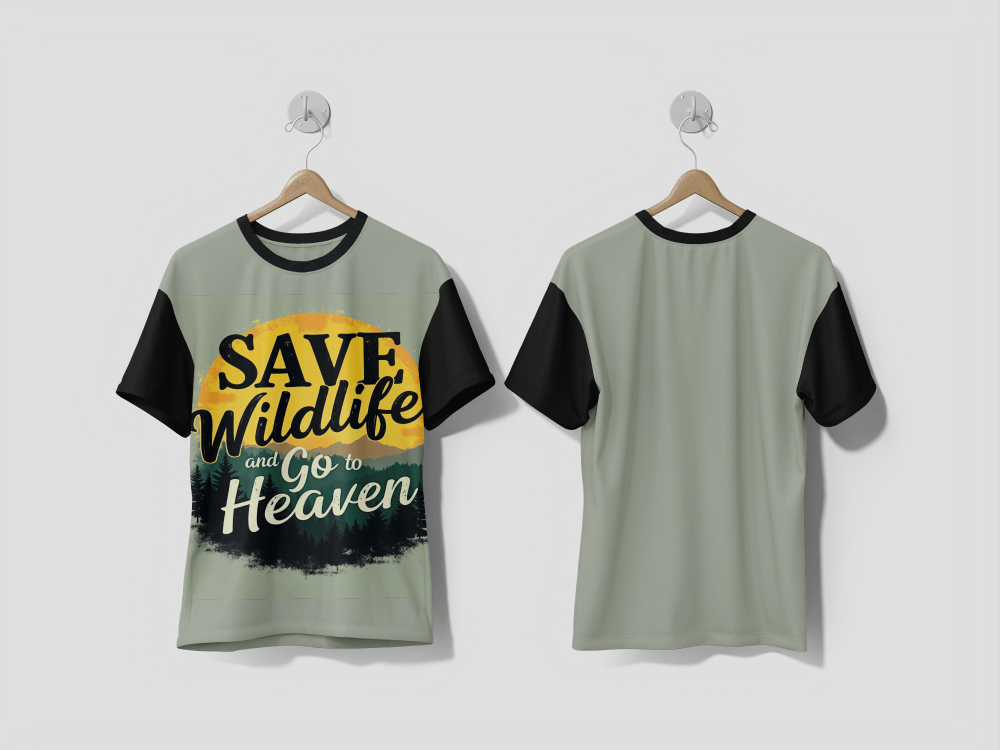 Next Print Save Wildlife and Go to Heaven t shirt design Printed T-shirt - Next Print