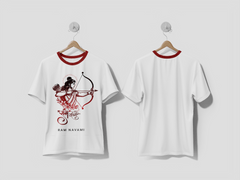 NEXT PRINT Shree Ram Navami festival greeting with lord ram illustration and ram navami hindi calligraphy design t-shirt - Next Print