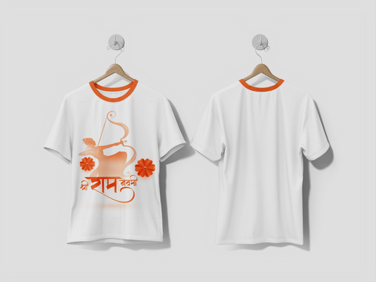 NEXT PRINT Shree ram navami religious background with lord rama silhouette design t-shirt - Next Print