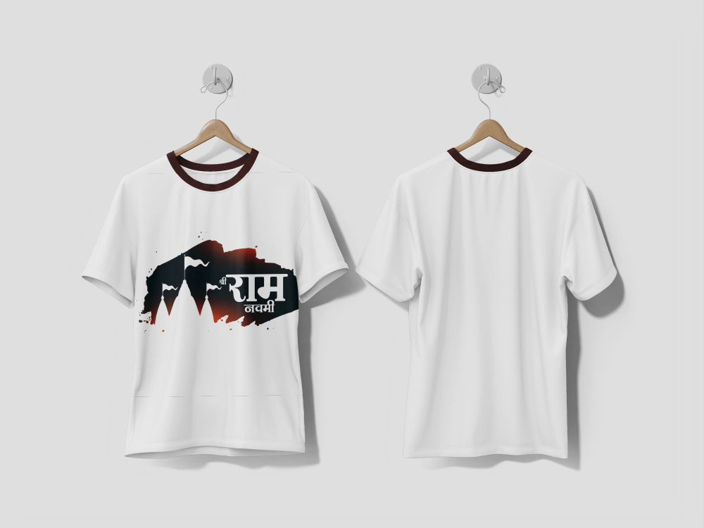 NEXT PRINT Shri ram navami religious background with temple design t-shirt - Next Print