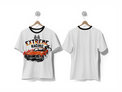 Next Print Slogan with vintage race car illustration design printed t-shirt - Next Print